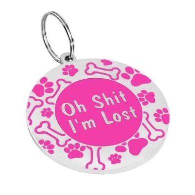 Эмалированный Адресник для Собак BronzeDog Oh Shit I'm Lost Розовый Размер L Эмалированный Адресник для Собак BronzeDog Oh Shit I'm Lost Розовый Размер L (Bronzedog) в Амуниция для собак.