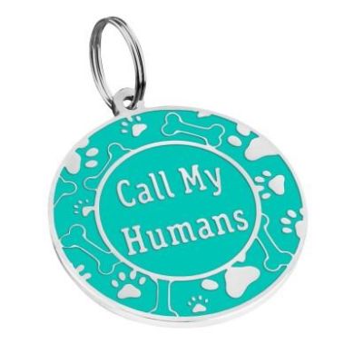 Емальований Адреснік для Собак BronzeDog Call My Humans Бірюзовий Розмір L (Bronzedog) в амуніція для собак.
