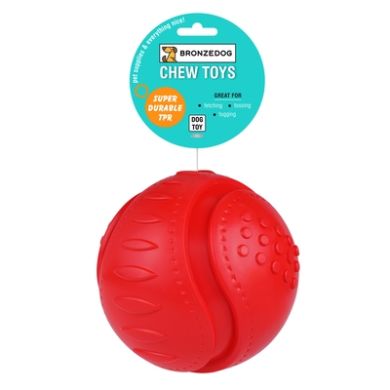 Игрушка для собак Bronzedog CHEW Звуковой футбольный мяч красный 15,2 см (Bronzedog) в Игрушки для собак.