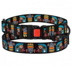 Нашийник BronzeDog Urban Маски Нейлоновий з Пластиковою Пряжкою Чорний, Розмір L, Обхват шиї 35-45 см, Ширина 2,5 см. (Bronzedog) в амуніція для собак.