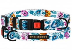 Нашийник BronzeDog Urban Folk Нейлоновий з Пластиковою пряжкою Білий, Розмір S, Обхват шиї 25-33 см, Ширина 1,6 см. (Bronzedog) в амуніція для собак.