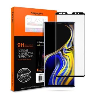 Защитное стекло Spigen для Galaxy Note 9 Curved HD" Black