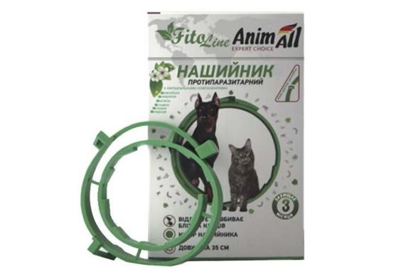 Ошейник противопаразитарный AnimAll FitoLine Nature для кошек и собак, зеленый, 35 см Ошейник противопаразитарный AnimAll FitoLine Nature для кошек и собак, зеленый, 35 см (Animal) в Ошейники.