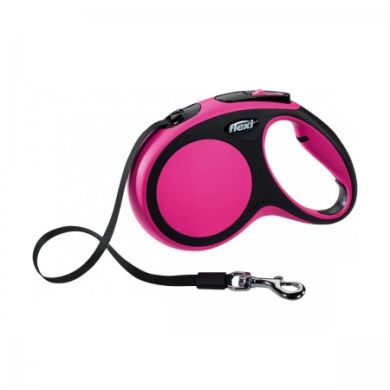 Рулетка NEW COMFORT M 5m/25kg (лента) розовая (Flexi) в Амуниция для собак.