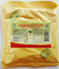 Альбендазол 7,5% 150 г "Укрзооветпромпостач" (Укрзооветпромпостач) в Антигельмінтики.