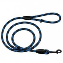 Поводок для Собак Bronzedog Active из Альпинистского Шнура Светоотражающий Черно-Голубой Размер S /M, Длина 183 см., Ширина 0,7 см. (Bronzedog) в Амуниция для собак.
