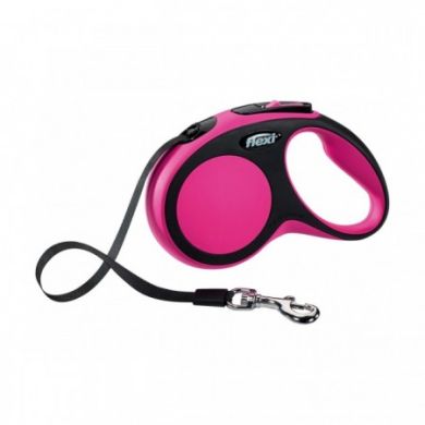 Рулетка NEW COMFORT S 5m/15kg (лента) розовая (Flexi) в Амуниция для собак.