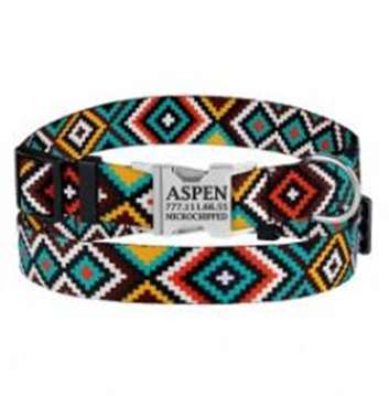 Нашийник BronzeDog Urban Гуцульський Нейлоновий з Сталевою Пряжкою Ментол, Розмір M, Обхват шиї 30-40 см, Ширина 2 см. (Bronzedog) в амуніція для собак.