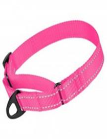 Ошейник Мартингейл Bronzedog Active Нейлоновый со Светоотражением Розовый, Размер М, Обхват шеи 33-46 см.,Ширина 2,5 см. (Bronzedog) в Амуниция для собак.