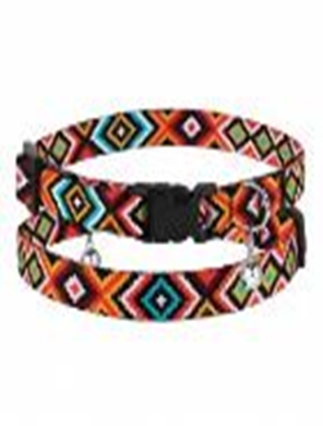 Ошейник BronzeDog Urban Гуцульский Нейлоновый c Пластиковой Пряжкой и Колокольчиком Оранжевый, Размер ХS, Обхват шеи 18-28 см, Ширина 1 см. (Bronzedog) в Амуниция для собак.