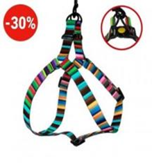 Шлея BronzeDog Urban Полоска Нейлоновая Разноцветная, Размер L, Обхват груди 58-71 см, Ширина 2,5 см. (Bronzedog) в Амуниция для собак.