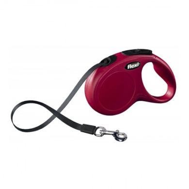 Рулетка NEW CLASSIC S 5m/15kg (лента) красная (Flexi) в Амуниция для собак.