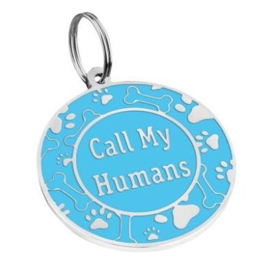 Эмалированный Адресник для Собак BronzeDog Call My Humans Голубой Размер S (Bronzedog) в Амуниция для собак.