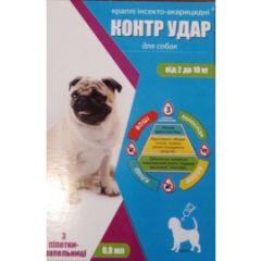 Контр Удар краплі для собак 2-10 кг 0,8 мл 3 шт () в Краплі на холку (spot-on).