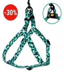 Шлея BronzeDog Urban Camo Нейлоновая Бирюзовая, Размер M, Обхват груди 45-56 см, Ширина 2 см. (Bronzedog) в Амуниция для собак.