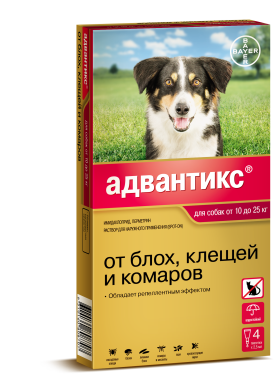 Адвантікс 10-25 кг, 1 піп. (Bayer) в Краплі на холку (spot-on).