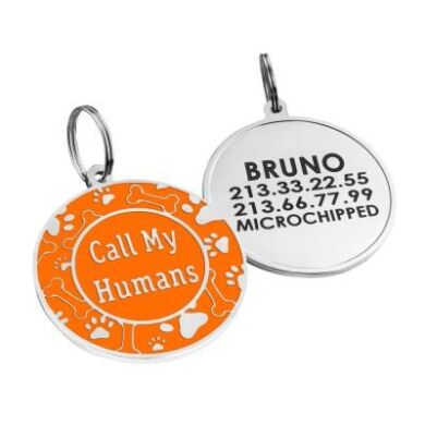 Емальований Адреснік для Собак BronzeDog Call My Humans Помаранчевий Розмір S (Bronzedog) в амуніція для собак.