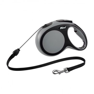 Рулетка NEW COMFORT M 8m/20kg (трос) серая Рулетка NEW COMFORT M 8m/20kg (трос) серая (Flexi) в Амуниция для собак.