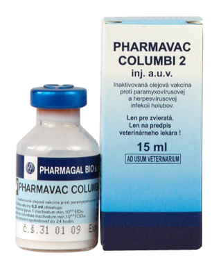 Вакцина для голубів Pharmavac Columbi 2, 50 доз (параміксовірус і герпес) (PHARMAGAL-BIO) в Вакцини.