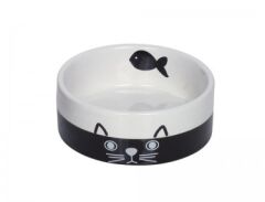 73690 Миска д/кот керамич. FACE бело-чёрная 250 мл Нобби () в Посуда для собак.