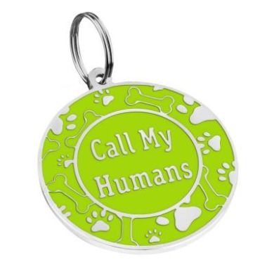 Емальований Адреснік для Собак BronzeDog Call My Humans Салатовий Розмір S (Bronzedog) в амуніція для собак.