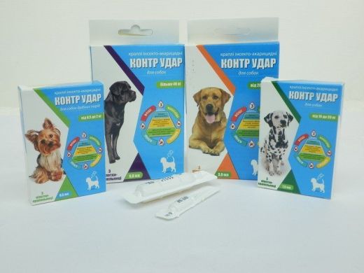 Контр Удар капли для собак> 40 кг 6 мл 3 шт () в Капли на холку (spot-on).