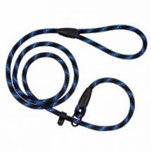 Поводок-Удавка для Собак Bronzedog Active из Альпинистского Шнура Светоотражающий Черно-Голубой Размер S /M, Длина 183 см., Ширина 0,7 см. (Bronzedog) в Амуниция для собак.