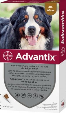 Адвантікс 40 - 60 кг, 1 пип. (Bayer) в Краплі на холку (spot-on).
