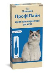 ПрофиЛайн (для кошек от 4 до 8 кг), 1 пипетка  (Природа) в Капли на холку (spot-on).