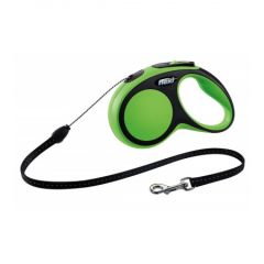 Рулетка NEW COMFORT S 5m/12kg (трос) зелена (Flexi) в амуніція для собак.