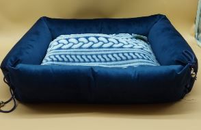 ЛЕЖАК ТРАНСФОРМЕР ЛЮКС №2 замша 450*350*135 СИНИЙ () в Домики, Будки, Лежаки.