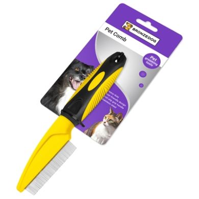 Гребінець Bronzedog часта з блоком зубом 22 х 5 см