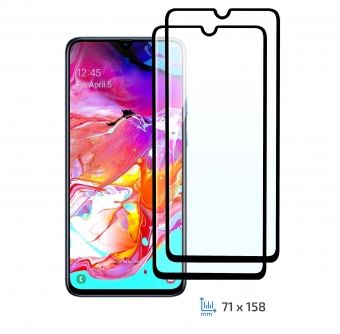 Комплект 2 в 1 защитные стекла 2E Basic для Samsung Galaxy A70(A705), FCFG, Black