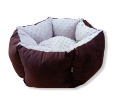 ЛЕЖАК ШАЙБА №2 600*500*220 велюр,замша БОРДО () в Домики, Будки, Лежаки.