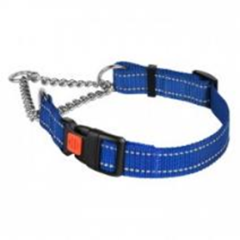 Нашийник Мартингейл BronzeDog Active Нейлоновий з Пластиковою Пряжкою і світловідбиванням Синій, Розмір S, Обхват шиї 30-38 см, Ширина 1,6 см. (Bronzedog) в амуніція для собак.