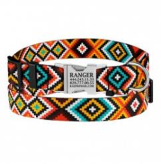 Ошейник BronzeDog Urban Гуцульский Нейлоновый с Металлической Пряжкой Оранжевый, Размер XL, Обхват шеи 43-66 см, Ширина 2,5 см. (Bronzedog) в Амуниция для собак.