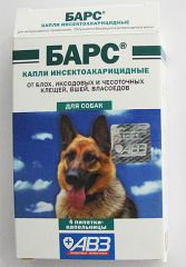 Барс краплі інсектоакарицидні для собак 1,4 мл * 4 піпетки (АВЗ) в Краплі на холку (spot-on).