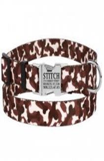 Нашийник BronzeDog Urban Camo Нейлоновий з Сталевою Пряжкою Коричневий, Розмір L, Обхват шиї 35-45 см, Ширина 2,5 см. (Bronzedog) в амуніція для собак.