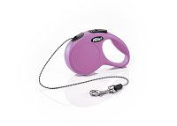 Рулетка NEW CLASSIC XS 3m/8kg (трос) розовая (Flexi) в Амуниция для собак.