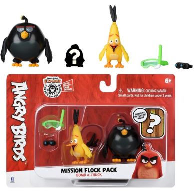 Игровая фигурка Jazwares Angry Birds ANB Mission Flock Бомб и Чак
