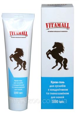 Вітамолл VITAMALL крем-гель для суглобів з хондроїтином і глюкозаміном для коней 100мл Вітамолл VITAMALL крем-гель для суглобів з хондроїтином і глюкозаміном для коней 100мл () в Спреї, мазі, гелі, олії.